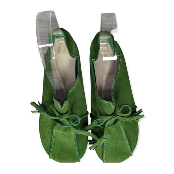 Women's Slip on Green Loafers Soft Faux Leather Size 37/ US Size 6.5 - Picture 6 of 11